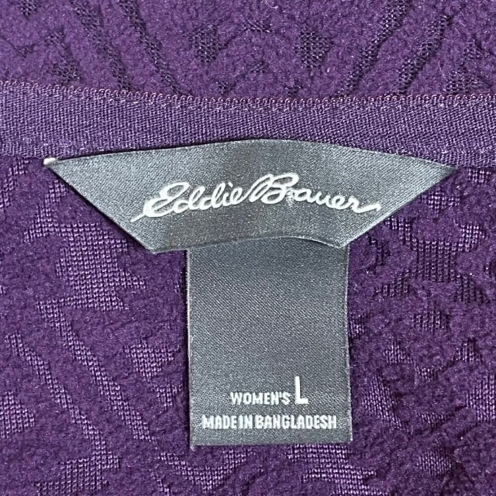 EDDIE BAUER Purple Fleece 1/4 Zip Pullover - Size Large - Picture 6 of 7